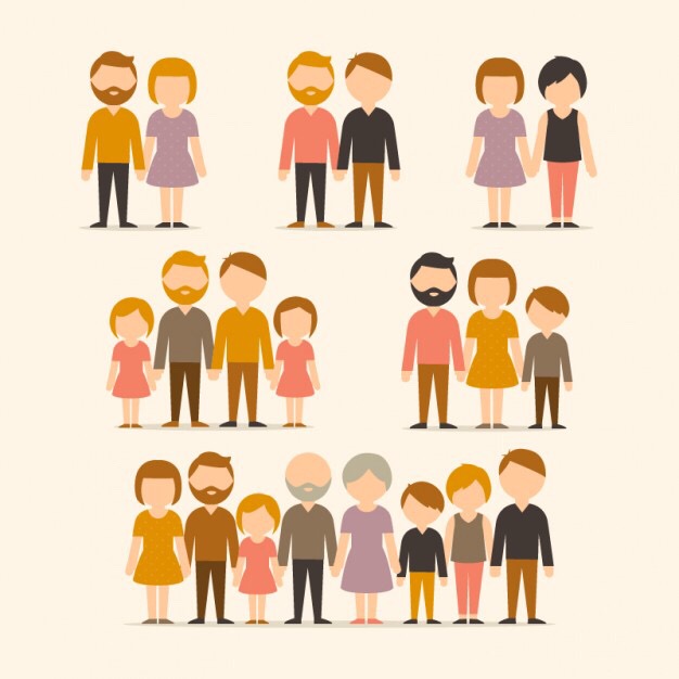Illustratie van diverse gezinsvormen